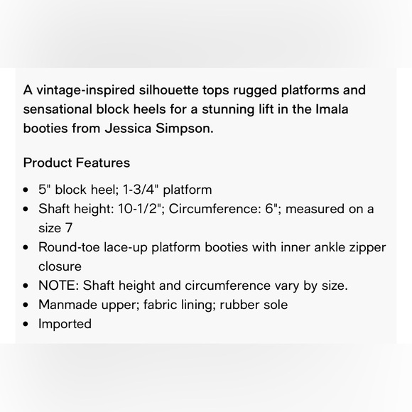 Jessica Simpson Imala Black Platform Ankle Boots - Picture 8 of 8